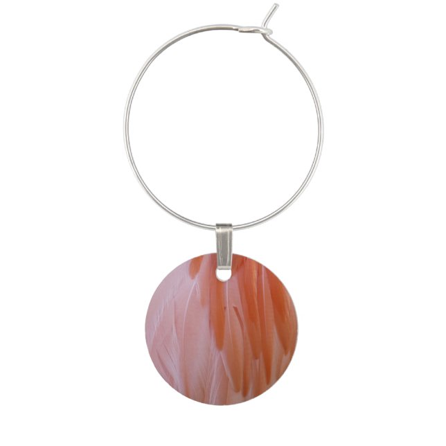 Flamingo Feathers in Shades of Pink Wine Charm (Front)