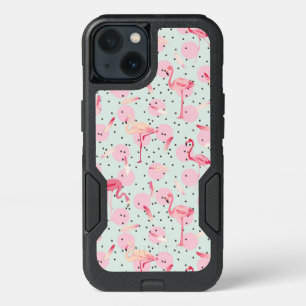 Flamingo Feathers On Polka Dots iPhone 13 Case