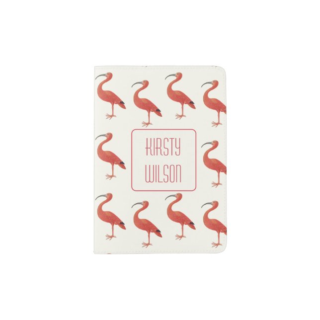 Flamingo - Fine Art Personalized Passport Holder (Front)