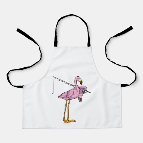 Flamingo Fishing Fisher Fishing rod Apron