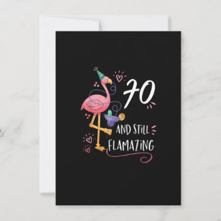 Flamingo Flamazing 70th Birthday Decorations Suppl Invitation