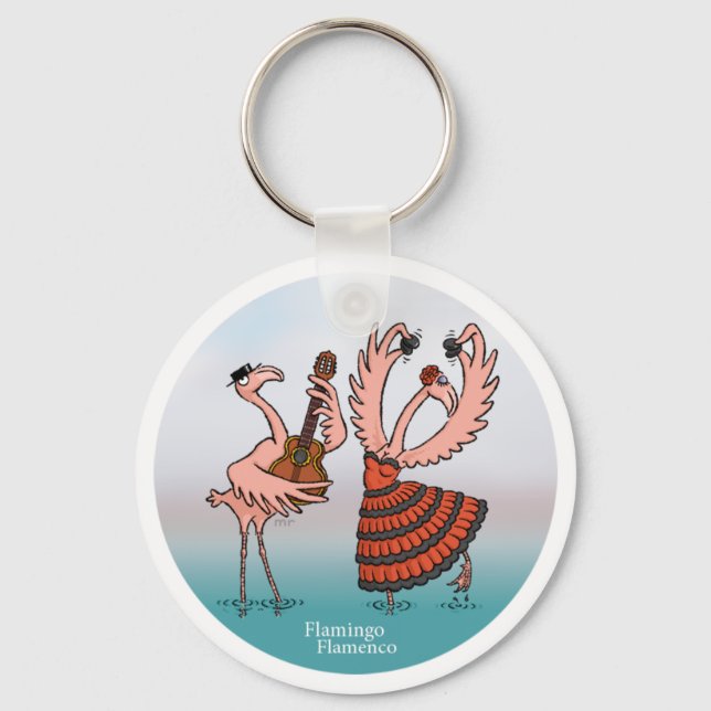 Flamingo Flamenco Keychain (Front)