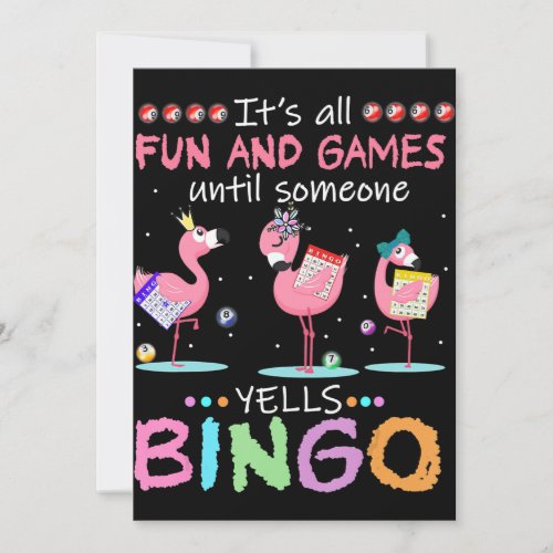 Flamingo  Flaming Bingo Funny Holiday Card