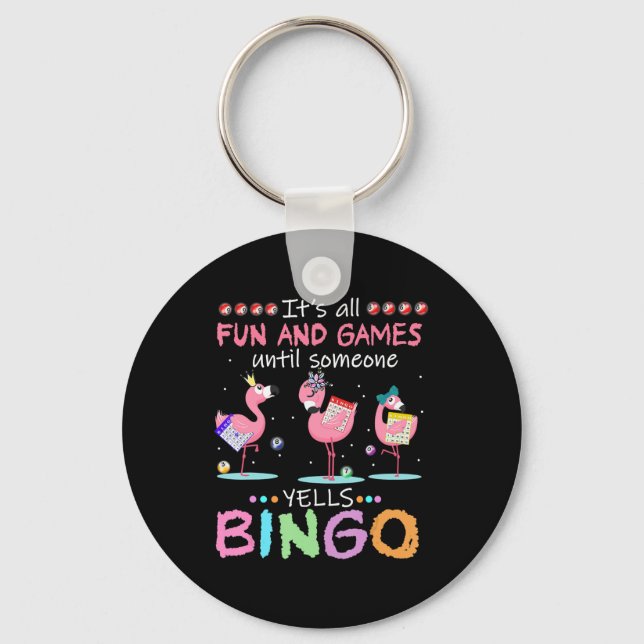 Flamingo | Flaming Bingo Funny Keychain (Front)