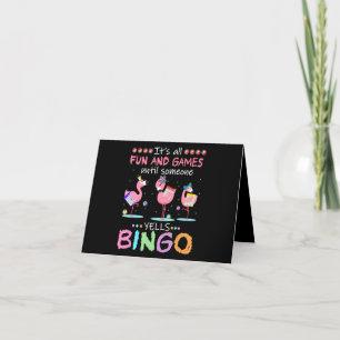 Flamingo Flaming Bingo Funny Letterpress Thank You Card