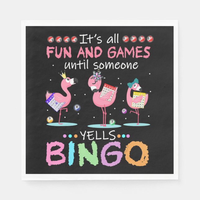 Flamingo | Flaming Bingo Funny Napkins (Front)