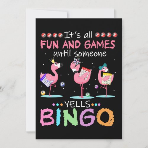 Flamingo  Flaming Bingo Funny Thank You Card