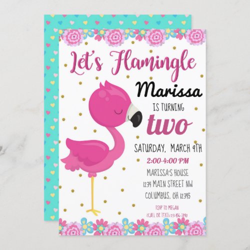 Flamingo Flamingle Birthday Party Invite