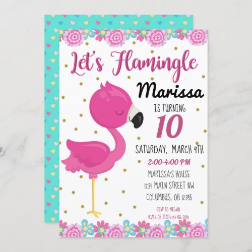 Flamingo Flamingle Birthday Party Invite