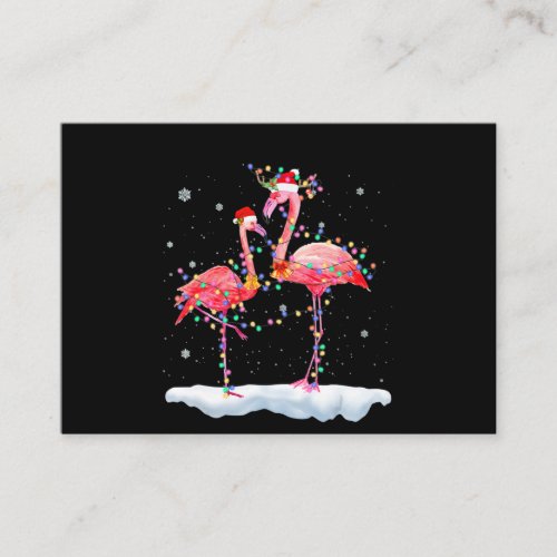 Flamingo  Flamingo Christmas Tree Santa Hat Xmas Enclosure Card