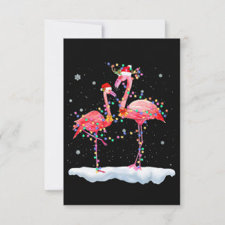 Flamingo | Flamingo Christmas Tree Santa Hat Xmas Thank You Card