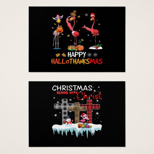 Flamingo | Flamingo Happy HalloThanksmas (Front & Back)