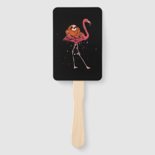 Flamingo Flamingo Riding Sloth Animal Lover Gifts Hand Fan