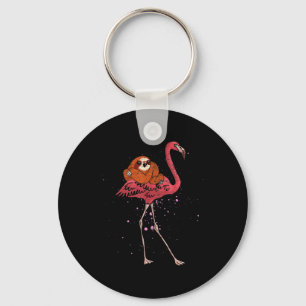 Flamingo Flamingo Riding Sloth Animal Lover Gifts Keychain