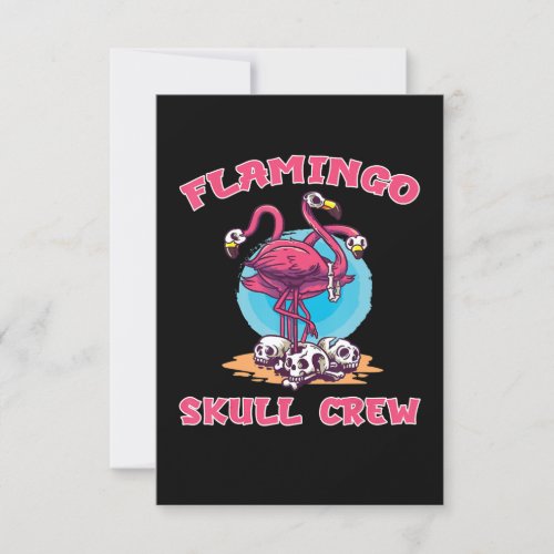 Flamingo  Flamingo Skull Crew Halloween Costume Invitation