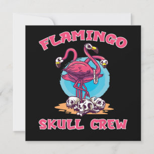 Flamingo Flamingo Skull Crew Halloween Costume Invitation
