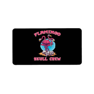 Flamingo Flamingo Skull Crew Halloween Costume Label