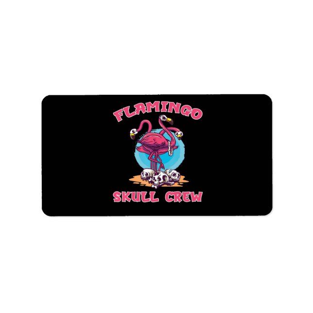 Flamingo | Flamingo Skull Crew Halloween Costume Label (Front)