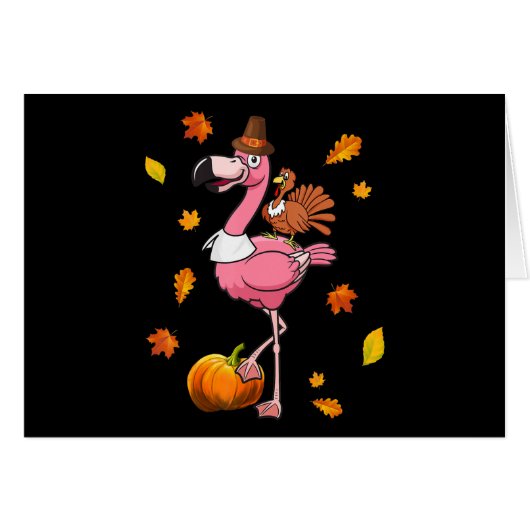 Flamingo | Flamingo Thanksgiving Halloween Cards (Front Horizontal)