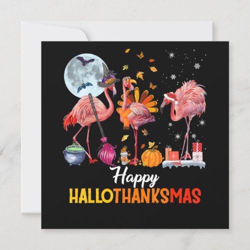 FlamingoFlamingo Thanksgiving Halloween Christmas Invitation