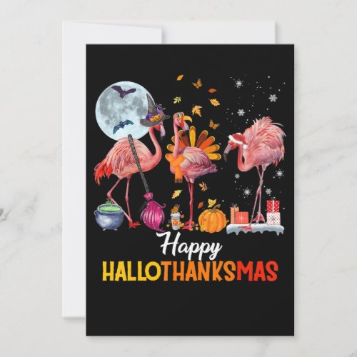 FlamingoFlamingo Thanksgiving Halloween Christmas Thank You Card