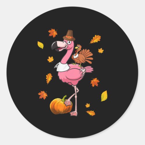 Flamingo  Flamingo Thanksgiving Halloween Classic Round Sticker