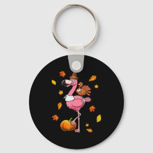 Flamingo Flamingo Thanksgiving Halloween Keychain