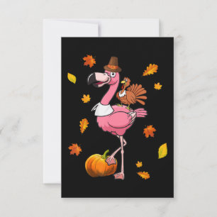 Flamingo   Flamingo Thanksgiving Halloween Thank You Card