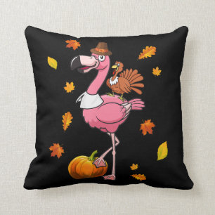 Flamingo Flamingo Thanksgiving Halloween Throw Pillow