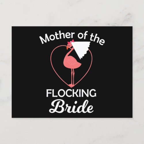 Flamingo  Flamingo Wedding Mor Of Flocking Bride Announcement Postcard