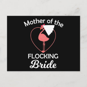 Flamingo   Flamingo Wedding Mor Of Flocking Bride Announcement Postcard