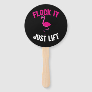 Flamingo Flamingo Weightlifting Flock Hand Fan