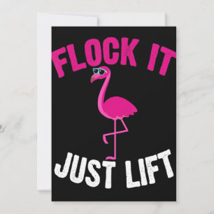 Flamingo Flamingo Weightlifting Flock Holiday Card