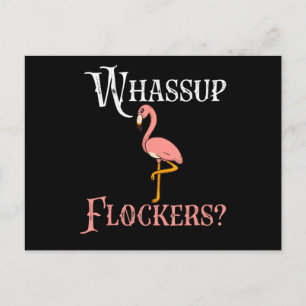 Flamingo Flamingo Whassup Flockers Invitation Postcard