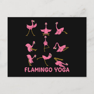 Flamingo   Flamingo Yoga Pose Meditation Invitation Postcard