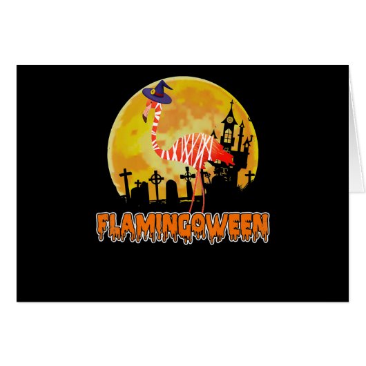 Flamingo | Flamingoween Funny Witch Halloween (Front Horizontal)