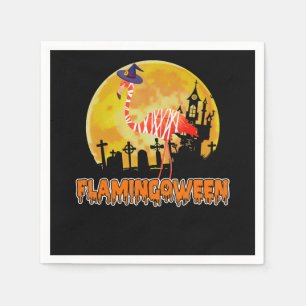 Flamingo Flamingoween Funny Witch Halloween Napkins