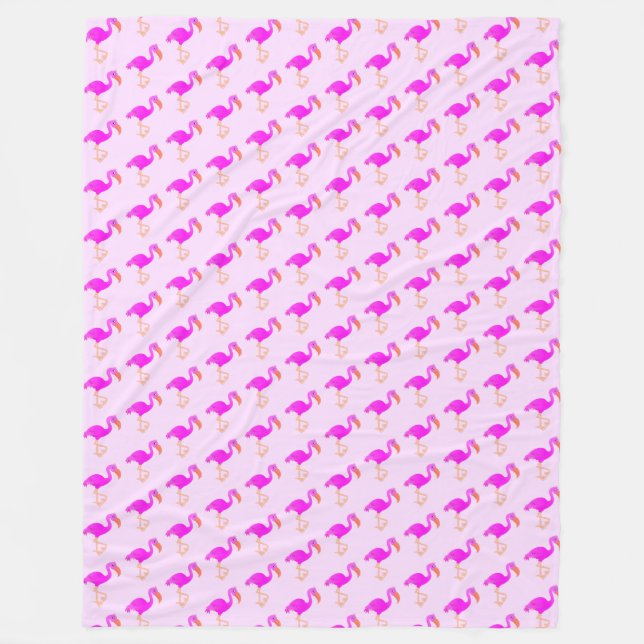 Flamingo Fleece Blanket (Front)