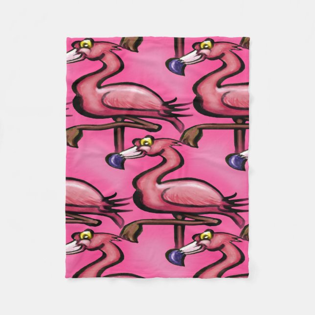 Flamingo Fleece Blanket (Front)