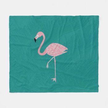 Flamingo Fleece Blanket by ellejai at Zazzle