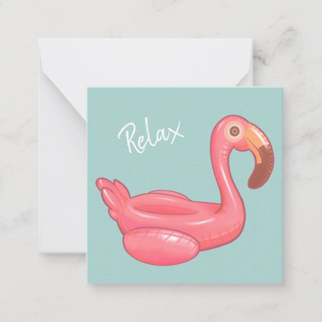 Flamingo Float Note Card (Front)