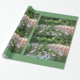 Flamingo flock  birthday, Christmas  gift wrapping Paper