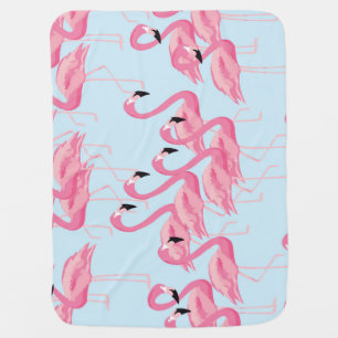 Flamingo Flock: Tropical Vintage Print Baby Blanket