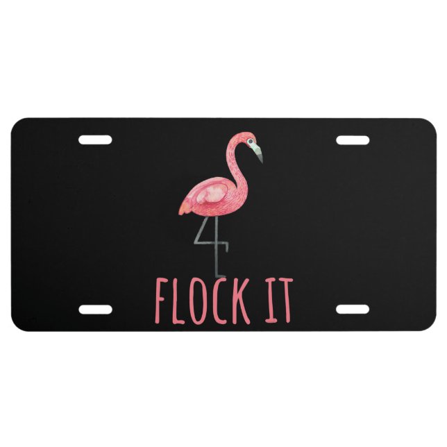 Flamingo - Flock Tt  Pink Animal Lover License Plate (Front)
