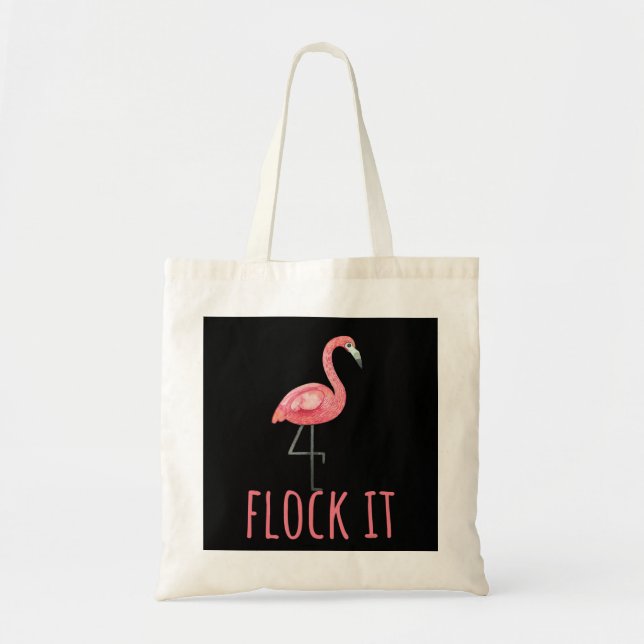 Flamingo - Flock Tt  Pink Animal Lover Tote Bag (Front)