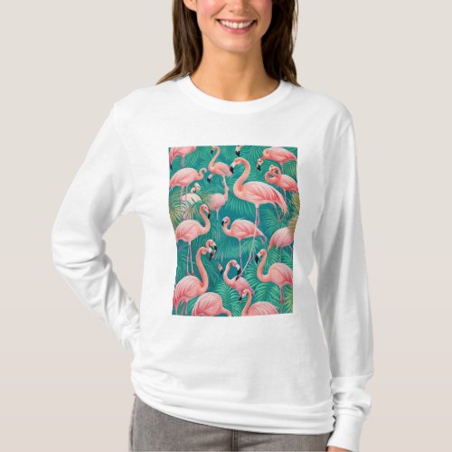 Flamingo Flock Your Gateway to Tropical T_ T_Shirt