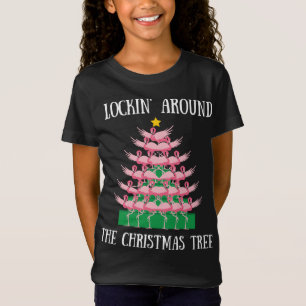 Flamingo Flocking Around The Christmas Tree Lights T-Shirt