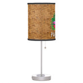 Flamingo Floral Wicker Print Table Lamp (Left)