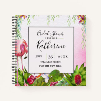 Flamingo Florida Tropical Floral Notebook