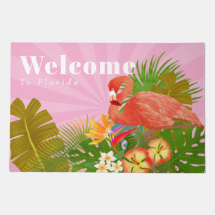 Flamingo Florida Welcome Pink Door Mat